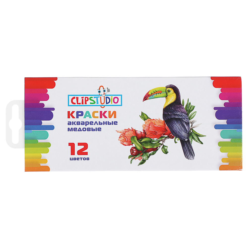 ClipStudio Краски акварельные, 12 цветов, без кисти, в картонной упаковке, арт.№ 583-242