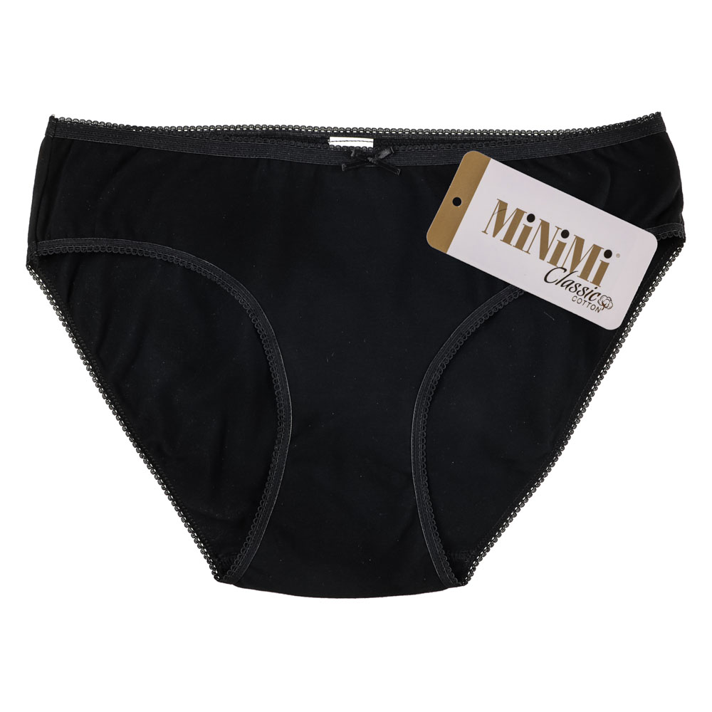 MINIMI Basic Трусы-слипы женские, р-р: 50, 95% хлопок, 5% эластан, черные, BO221, арт.№ 331-213