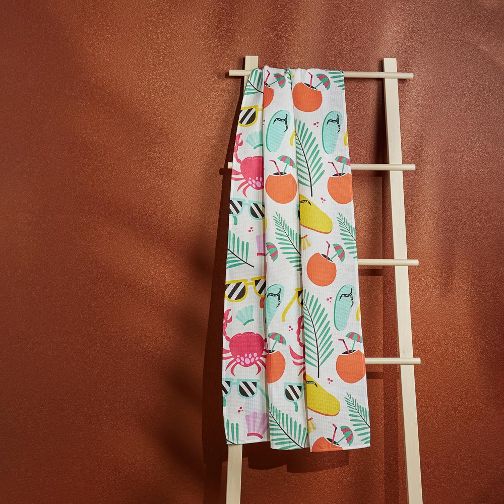 PROVANCE Саммер Полотенце вафельное пляжное 75х150см, 100% хлопок, 3 дизайна, арт.№ 496-026