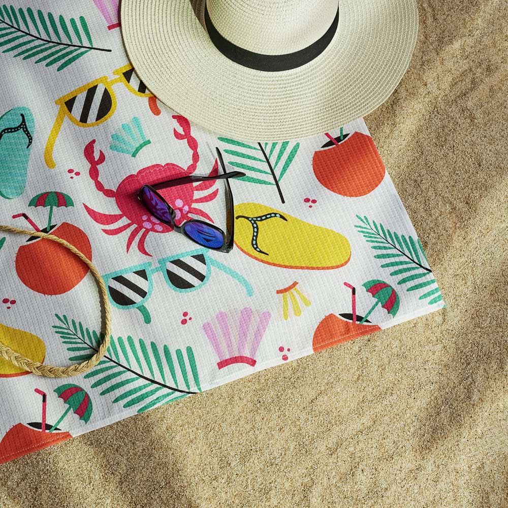 PROVANCE Саммер Полотенце вафельное пляжное 75х150см, 100% хлопок, 3 дизайна, арт.№ 496-026