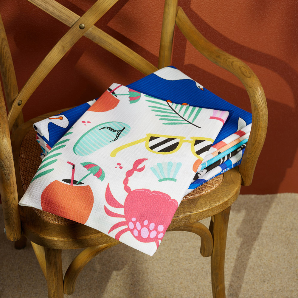 PROVANCE Саммер Полотенце вафельное пляжное 75х150см, 100% хлопок, 3 дизайна, арт.№ 496-026