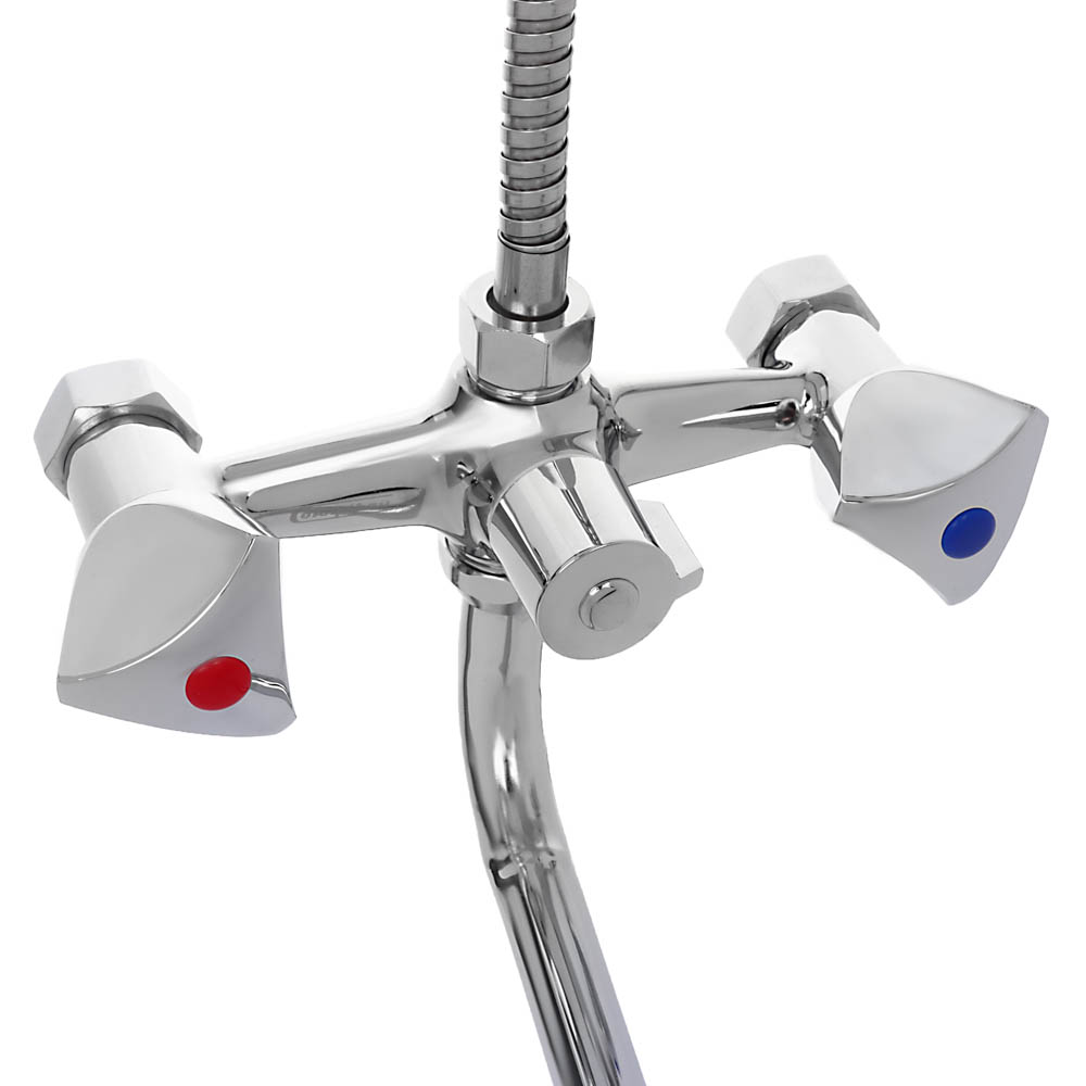 СоюзКран Смеситель для ванны с душем, круглый излив 40см, кер. кран-буксы 1/2, хром, цинк, SK08-S240, арт.№ 567-129