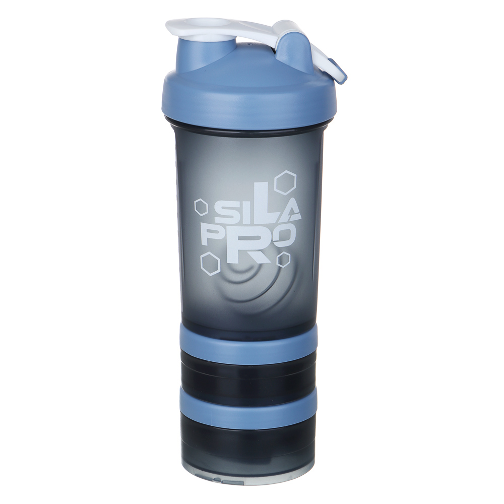 SILAPRO Шейкер спортивный 3 в 1, 500 мл, 26х8см, PC, 4 цвета, арт.№ 088-021