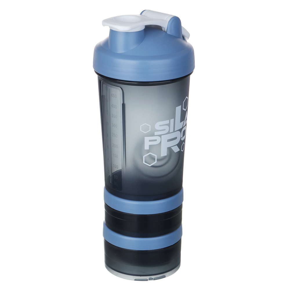 SILAPRO Шейкер спортивный 3 в 1, 500 мл, 26х8см, PC, 4 цвета, арт.№ 088-021