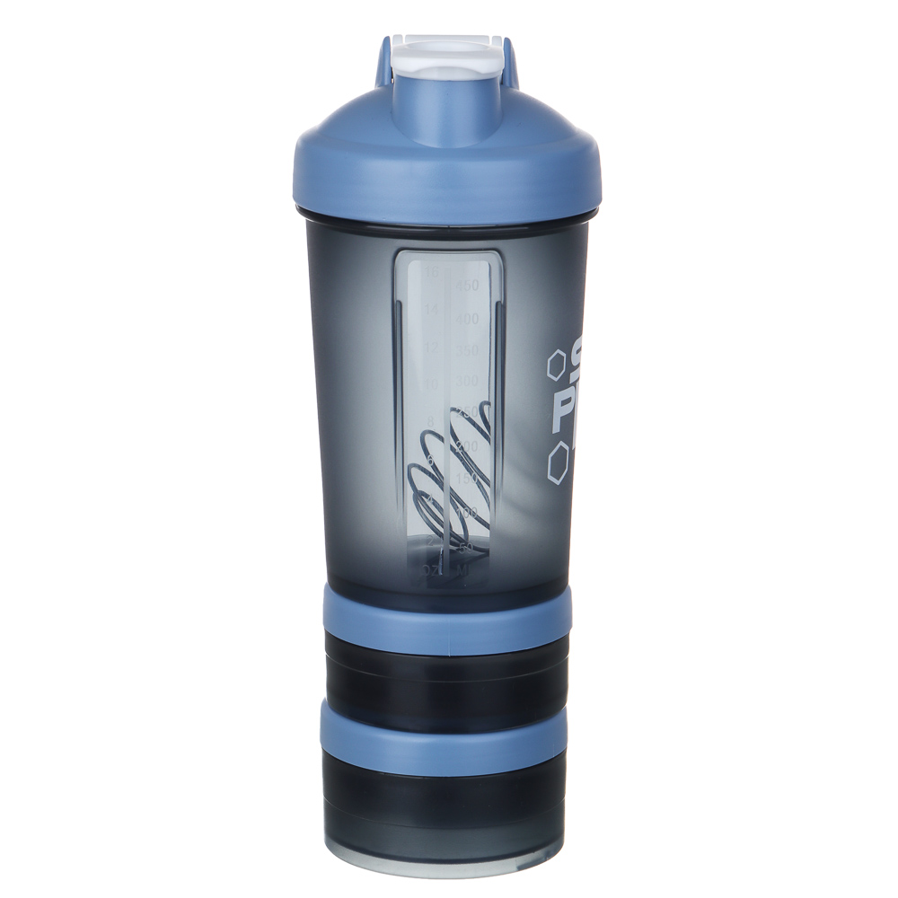 SILAPRO Шейкер спортивный 3 в 1, 500 мл, 26х8см, PC, 4 цвета, арт.№ 088-021