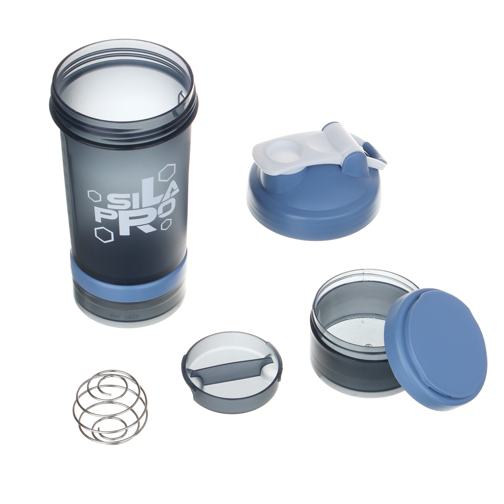 SILAPRO Шейкер спортивный 3 в 1, 500 мл, 26х8см, PC, 4 цвета, арт.№ 088-021