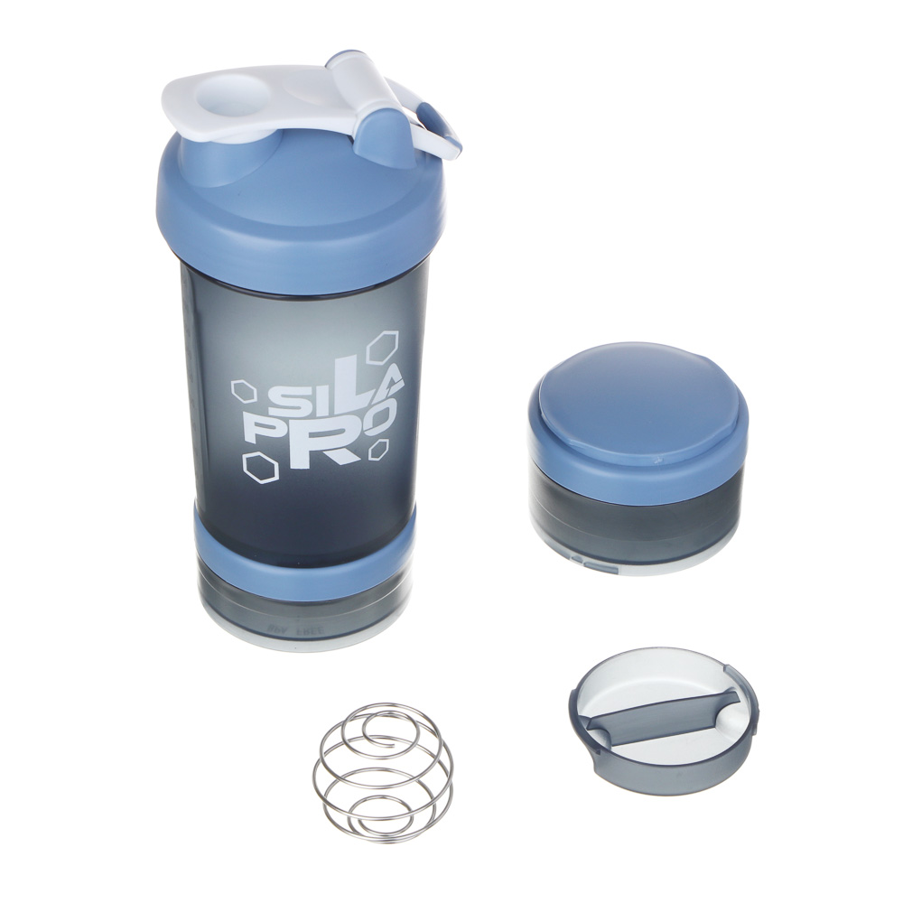 SILAPRO Шейкер спортивный 3 в 1, 500 мл, 26х8см, PC, 4 цвета, арт.№ 088-021
