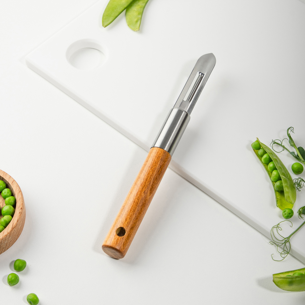 SATOSHI ЭКО Овощечистка, 20.2х3.2см, нерж.сталь, бук, арт.№ 882-389
