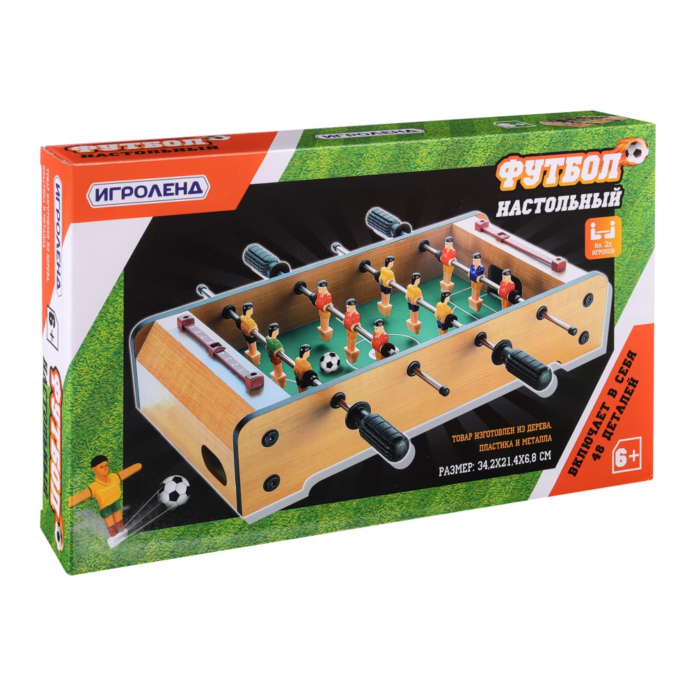 ИГРОЛЕНД Футбол настольный, EVA, PP, металл, дерево, 35,5х22х5,5см, арт.№ 897-044