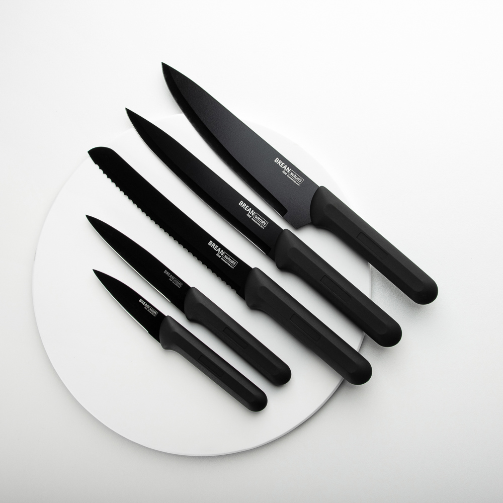 SATOSHI Бреан Набор ножей кухонных 6пр, подставка с полипропиленовыми разделителями, арт.№ 803-347