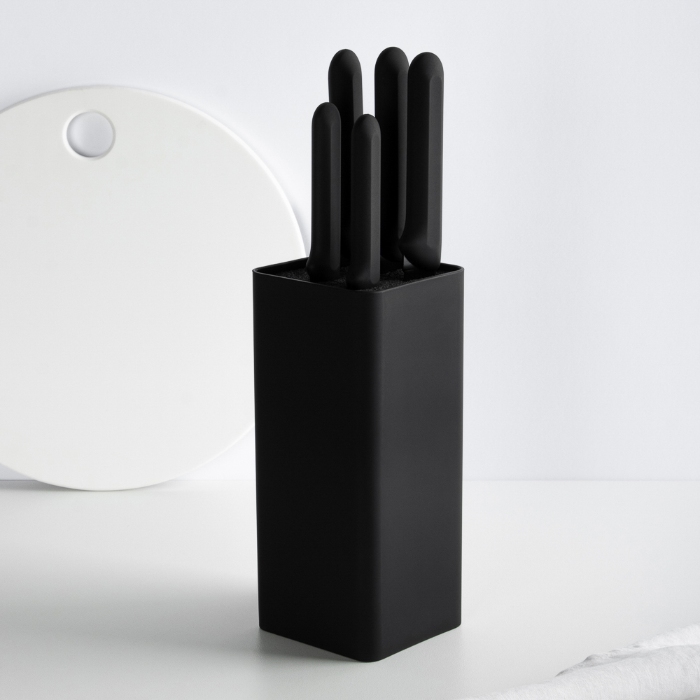 SATOSHI Бреан Набор ножей кухонных 6пр, подставка с полипропиленовыми разделителями, арт.№ 803-347