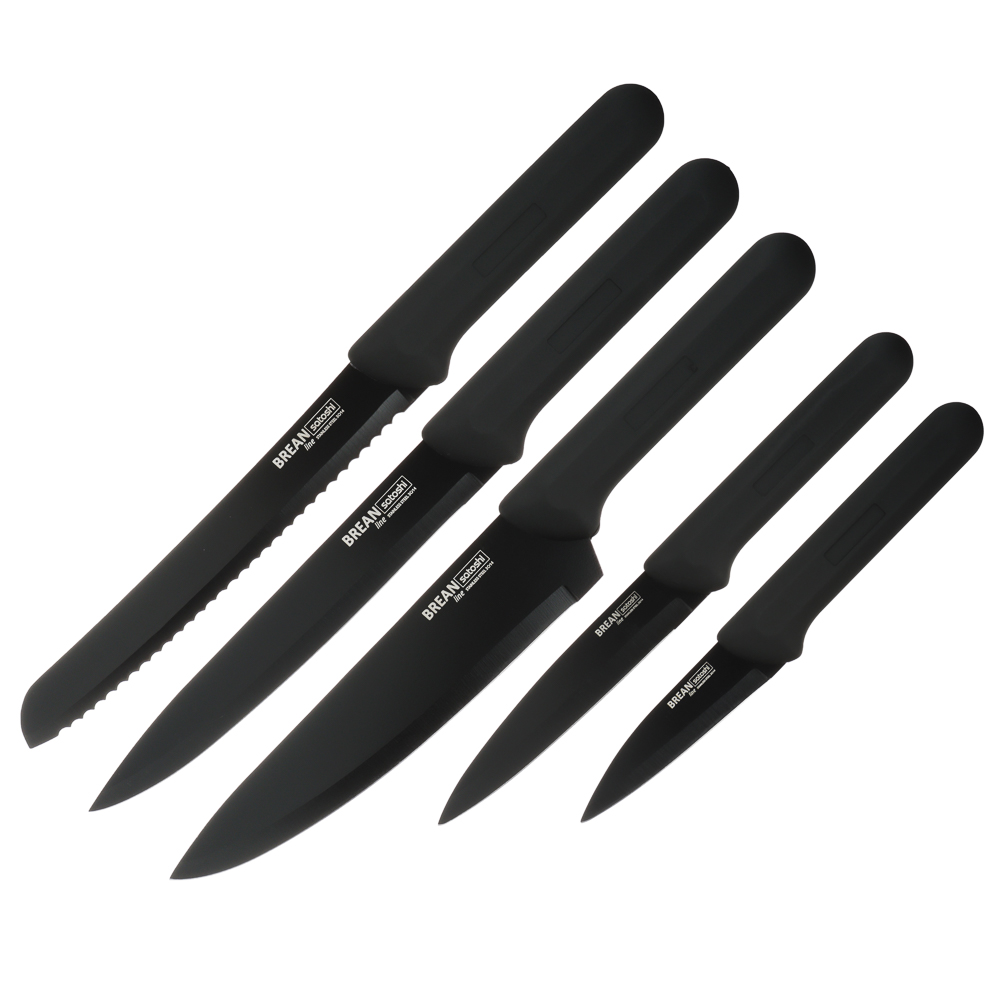 SATOSHI Бреан Набор ножей кухонных 6пр, подставка с полипропиленовыми разделителями, арт.№ 803-347