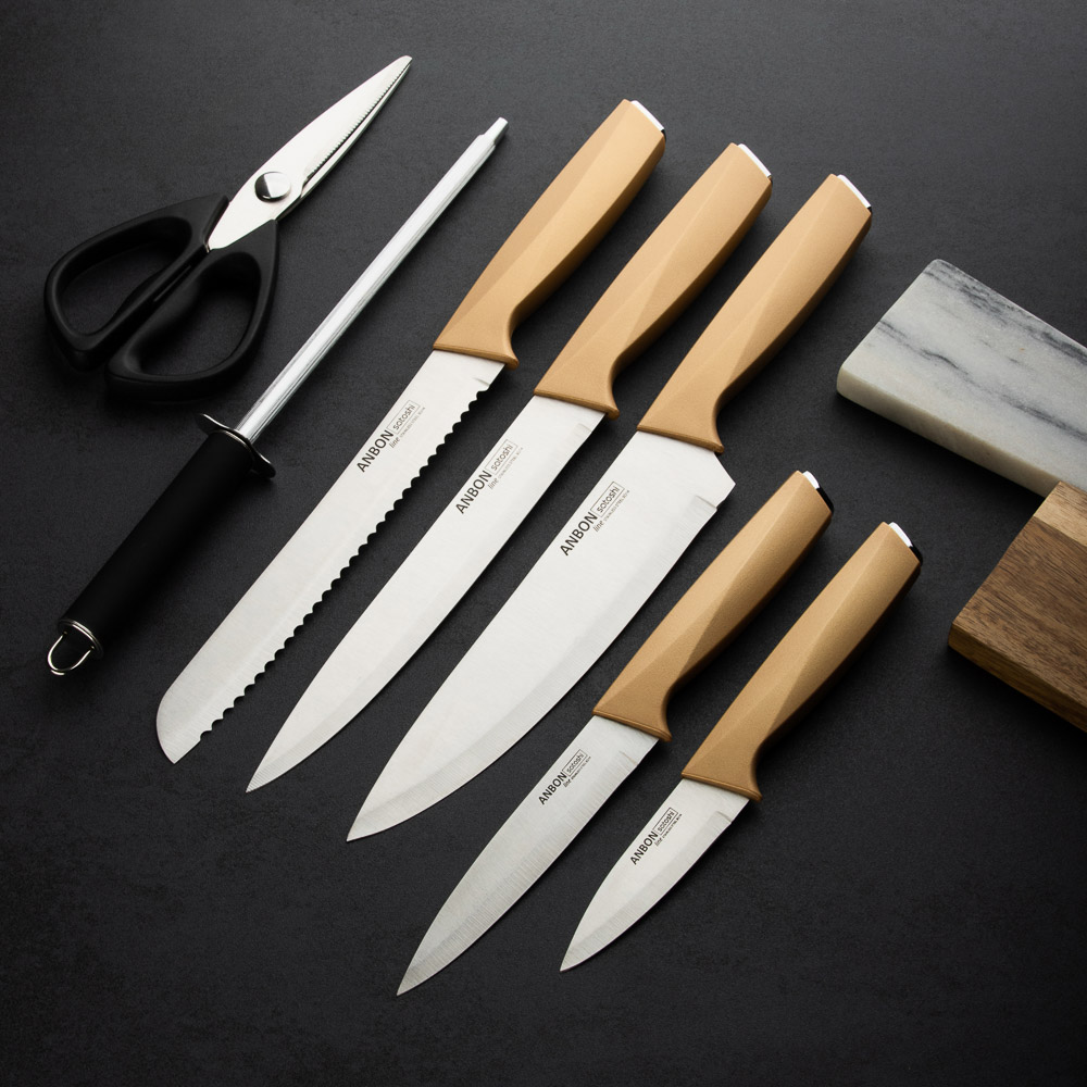 SATOSHI Анбон Набор ножей кухонных 8пр, вращающаяся подставка, арт.№ 803-348