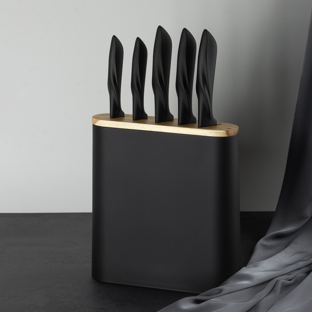 SATOSHI Эльван Набор ножей кухонных 6пр, на подставке, арт.№ 803-349