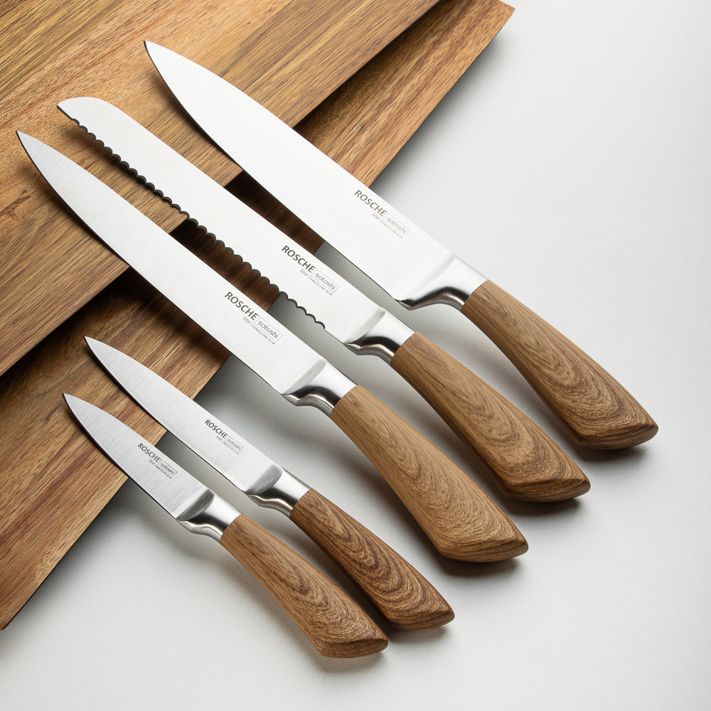 SATOSHI Роше Набор ножей кухонных 6пр, подставка с полипропиленовыми разделителями, арт.№ 803-350