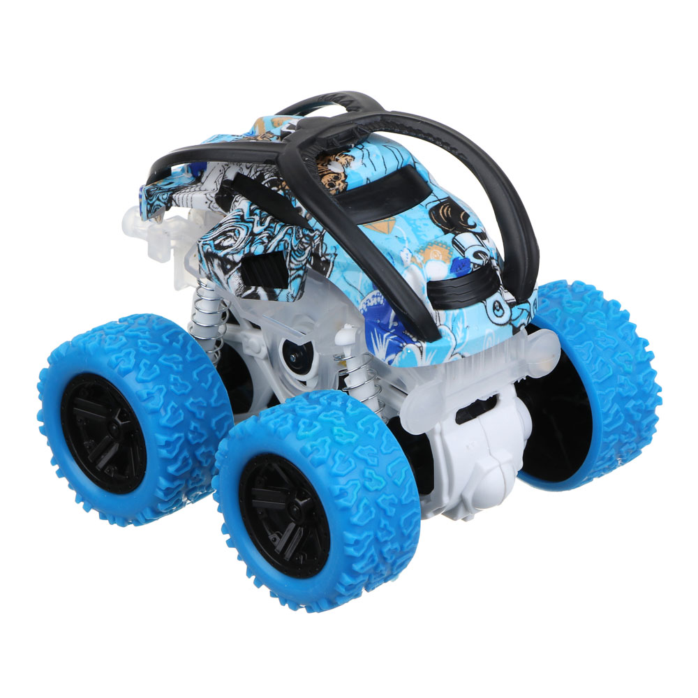 ИГРОЛЕНД Машинка инерционная "Монстр трак", свет, 3хLR44, ABS, 9х7,5х9 см, 4 дизайна, арт.№ 292-010