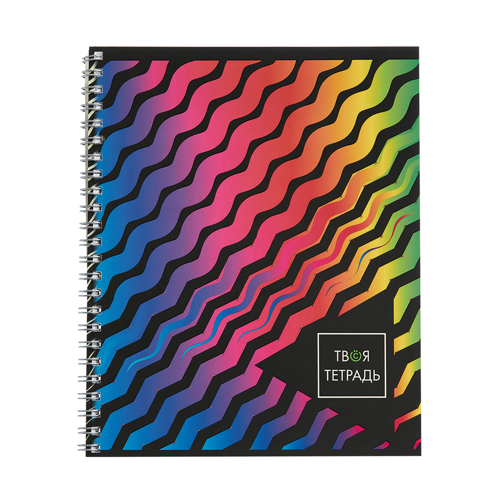 ВСЁГАЗИН Тетрадь 80 л. в клетку, ПРЕМИУМ, на спирали,офсет, обл.картон, "Микс" эффекты, 4 диз., арт.№ 059-027