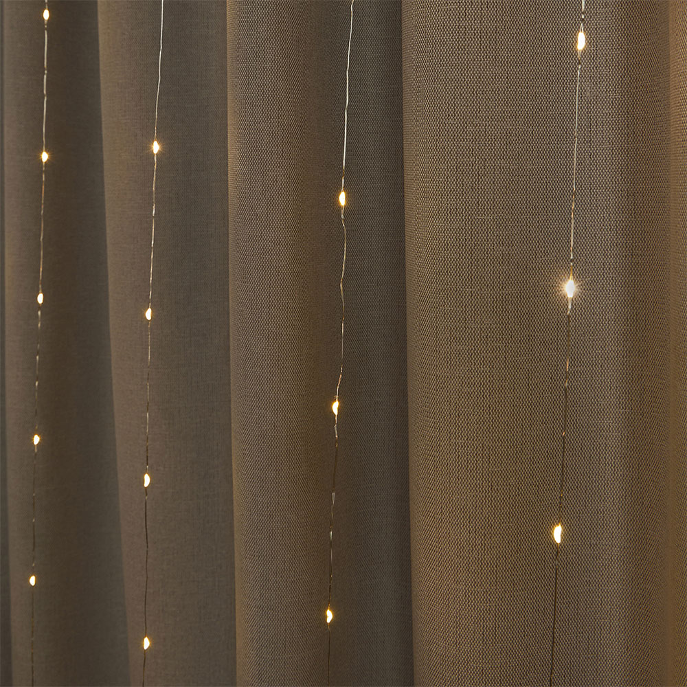 Гирлянда занавес нить 3х3 м СНОУ БУМ, 300 LED, постоянное свечение шампань, 10 нитей, 220В, 50Гц, медь, арт.№ 351-693