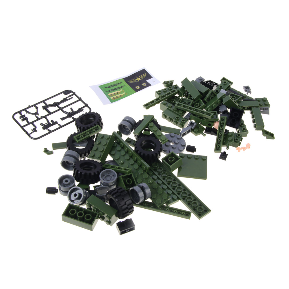 ИГРОЛЕНД Конструктор "Армия" Пограничник, 103-118 дет., АБС, коллекция, 15х10х5 см, 6 дизайнов, арт.№ 265-633