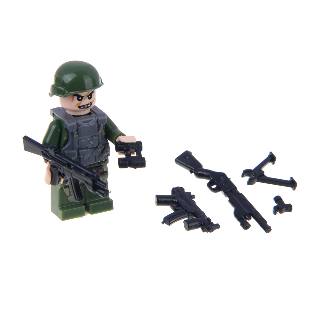 ИГРОЛЕНД Конструктор "Армия" Пограничник, 103-118 дет., АБС, коллекция, 15х10х5 см, 6 дизайнов, арт.№ 265-633