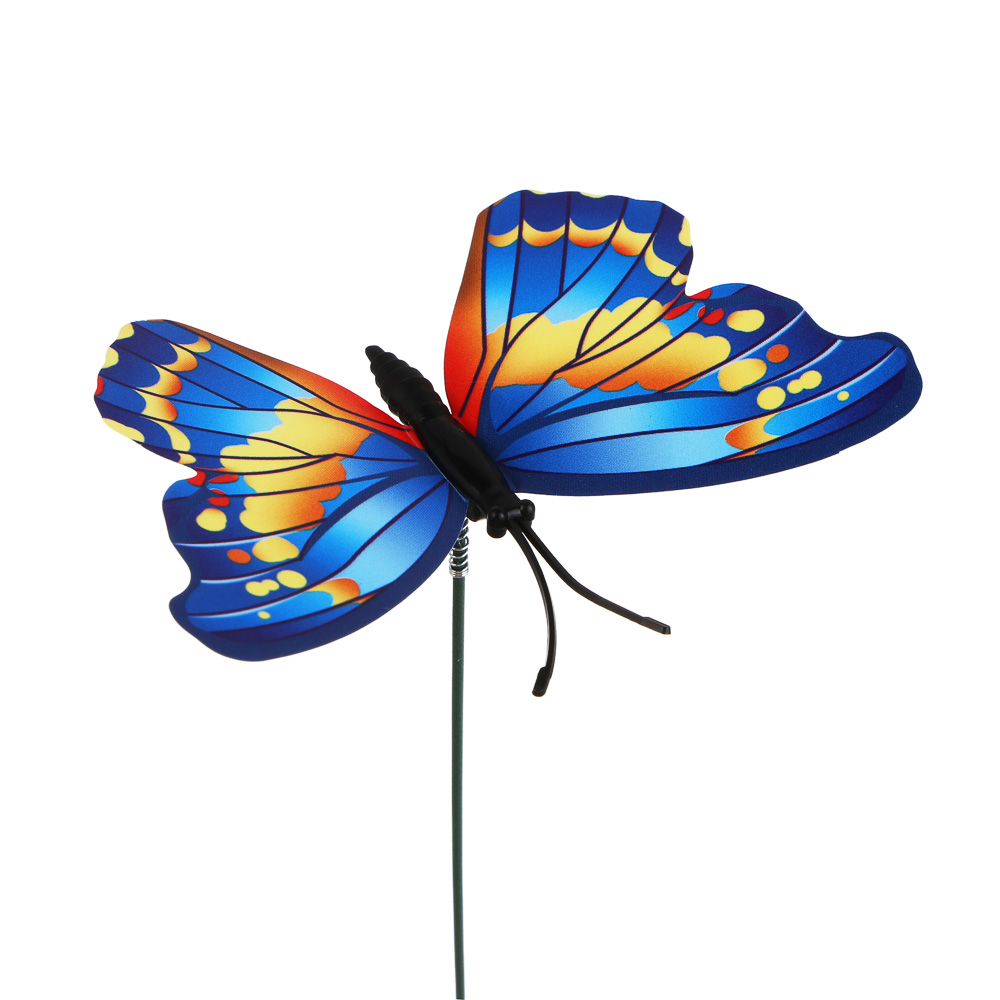 Фигурка на стержне "Бабочка" тм INBLOOM, набор 10шт, 8х25см, пластик, металл, арт.№ 153-211