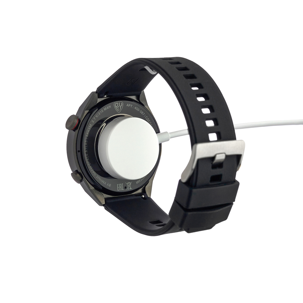 Смарт-часы BY Space Atlas, металлический корпус, шагомер, будильник, 1,5", черный, арт.№ 450-087