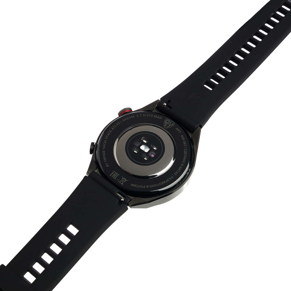 Смарт-часы BY Space Atlas, металлический корпус, шагомер, будильник, 1,5", черный, арт.№ 450-087