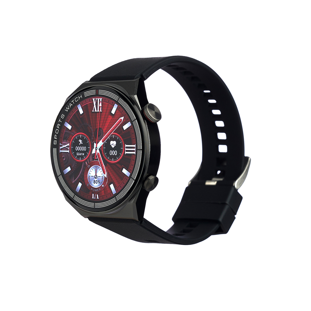 Смарт-часы BY Space Atlas, металлический корпус, шагомер, будильник, 1,5", черный, арт.№ 450-087