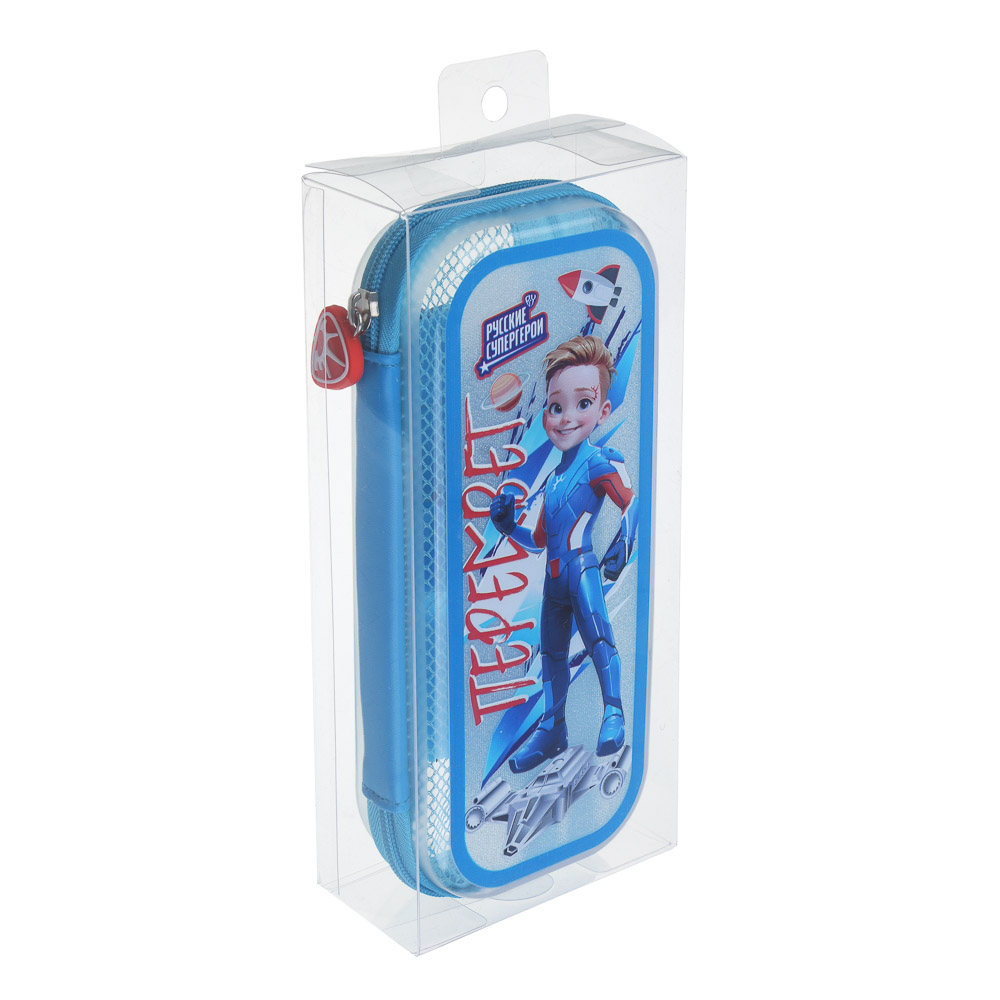 Пенал школьный каркасный, 22х10х4,5 см, 1 отд., откид.планка, сетка, "Пересвет джуниор" BY Русские Супергерои, арт.№ 583-006