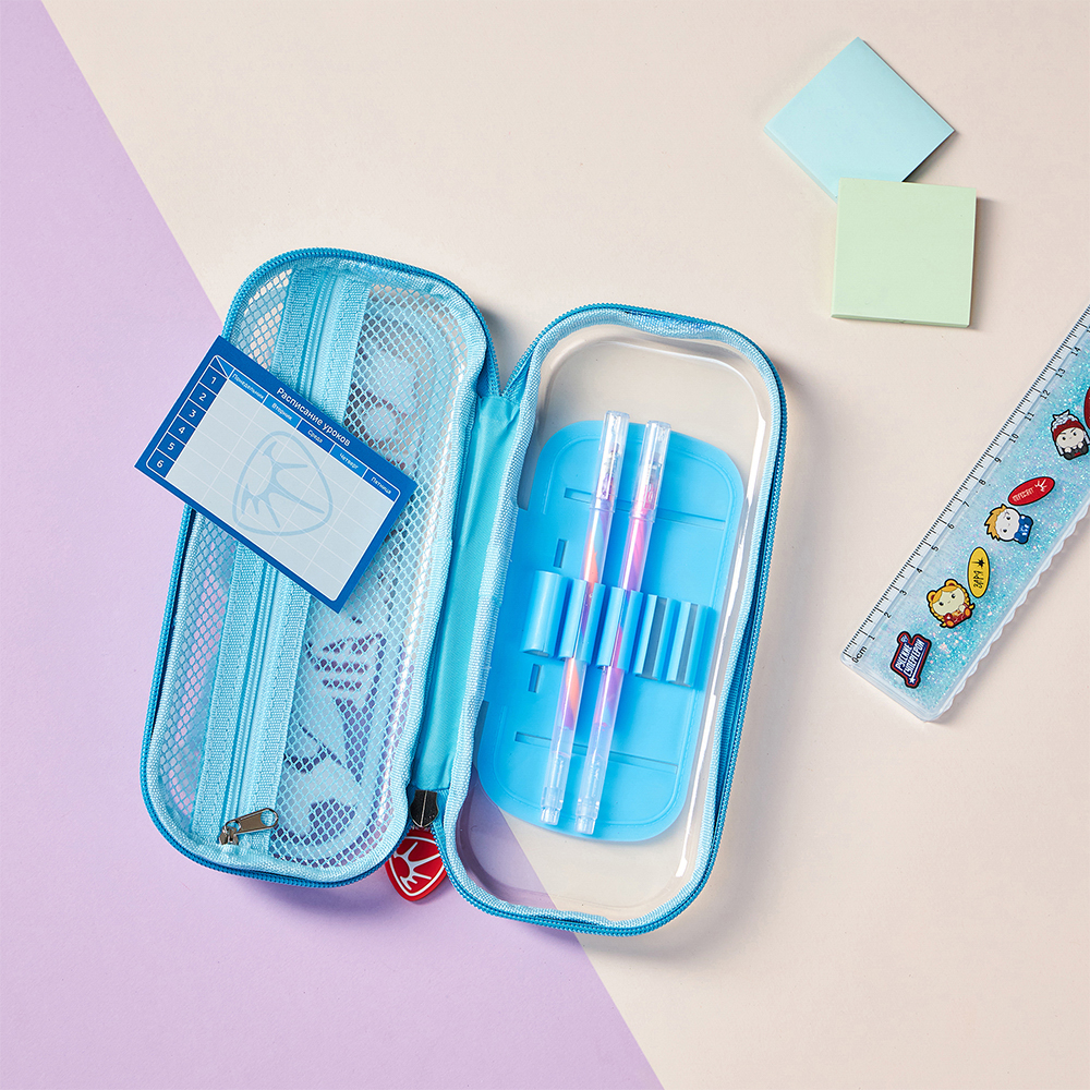 Пенал школьный каркасный, 22х10х4,5 см, 1 отд., откид.планка, сетка, "Пересвет джуниор" BY Русские Супергерои, арт.№ 583-006