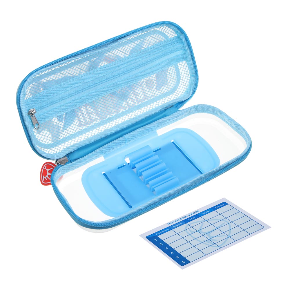 Пенал школьный каркасный, 22х10х4,5 см, 1 отд., откид.планка, сетка, "Пересвет джуниор" BY Русские Супергерои, арт.№ 583-006