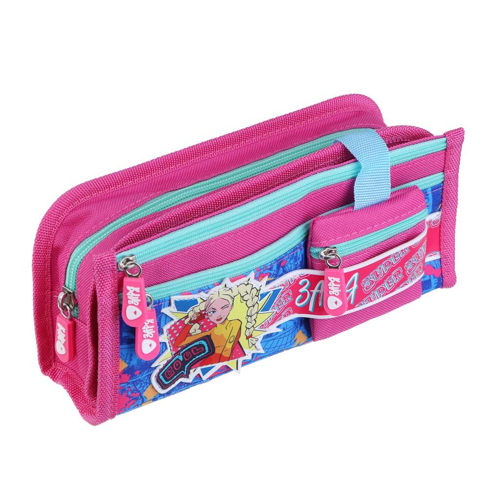 Пенал школьный прямоугольный 21,5х10х5 см, 1 отд., 2 карм., кошелек, откид.планка, "Заря Фешн" BY Русские Супергерои, арт.№ 583-007