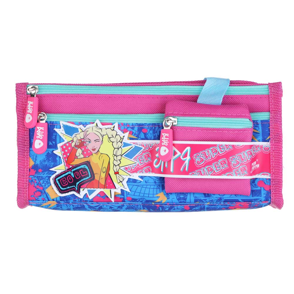 Пенал школьный прямоугольный 21,5х10х5 см, 1 отд., 2 карм., кошелек, откид.планка, "Заря Фешн" BY Русские Супергерои, арт.№ 583-007