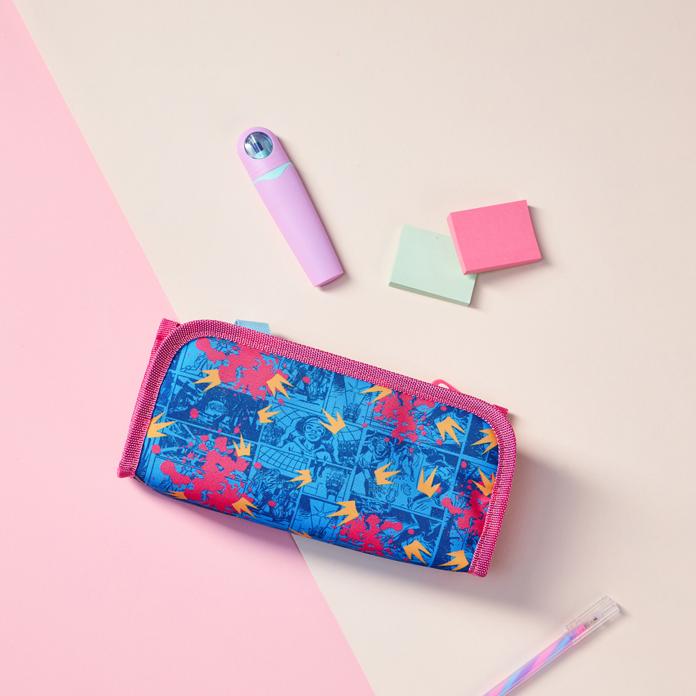 Пенал школьный прямоугольный 21,5х10х5 см, 1 отд., 2 карм., кошелек, откид.планка, "Заря Фешн" BY Русские Супергерои, арт.№ 583-007