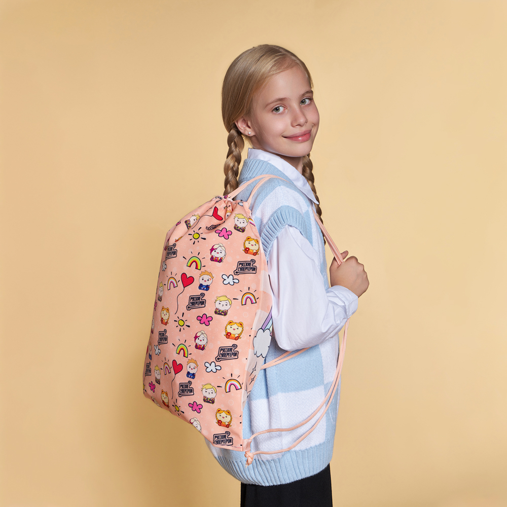 BY Русские Супергерои Мешок для обуви, 39х47см, сверхплотный п/э, 2-сторонняя печать, "Кавай", арт.№ 233-012