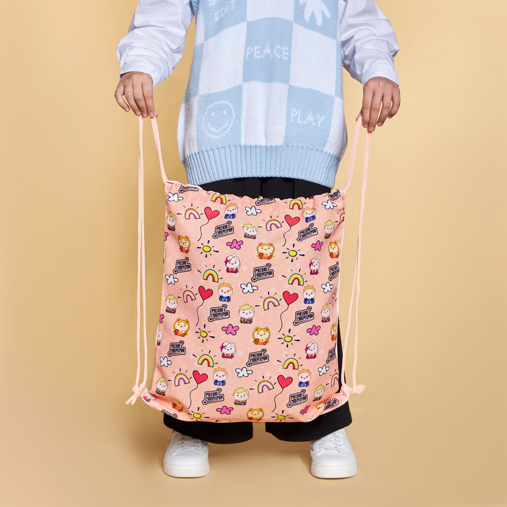 BY Русские Супергерои Мешок для обуви, 39х47см, сверхплотный п/э, 2-сторонняя печать, "Кавай", арт.№ 233-012