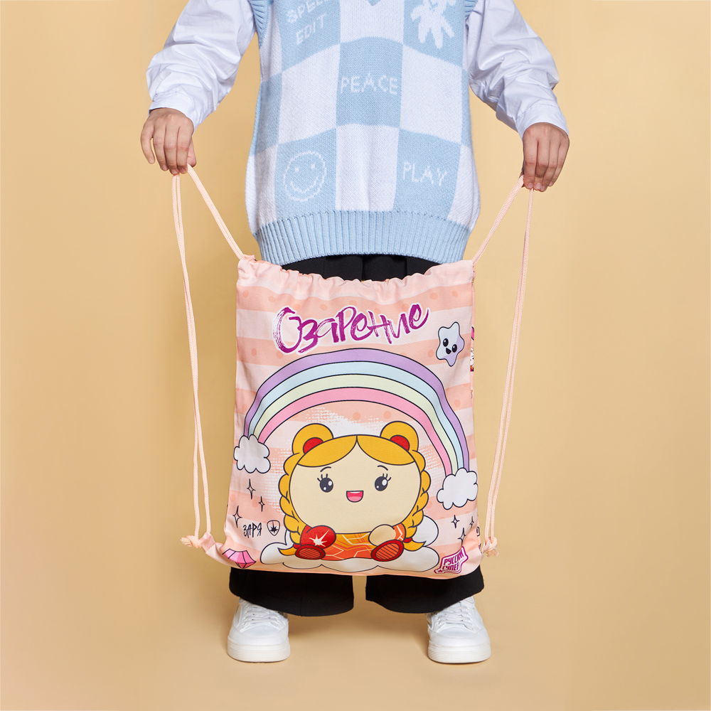 BY Русские Супергерои Мешок для обуви, 39х47см, сверхплотный п/э, 2-сторонняя печать, "Кавай", арт.№ 233-012