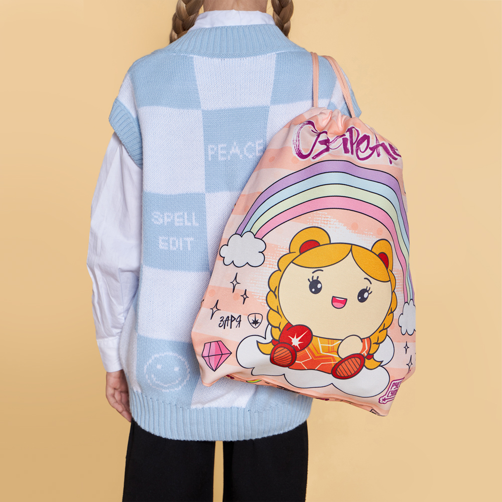 BY Русские Супергерои Мешок для обуви, 39х47см, сверхплотный п/э, 2-сторонняя печать, "Кавай", арт.№ 233-012