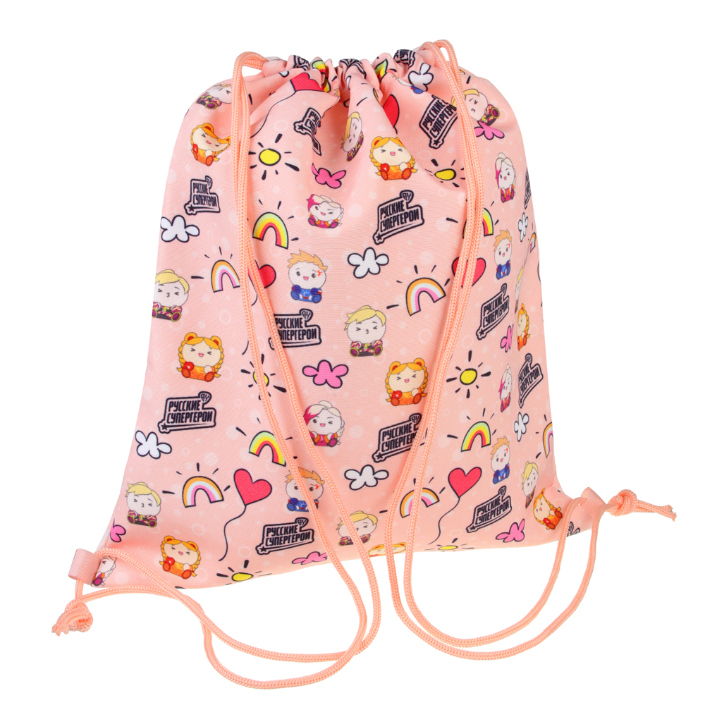 BY Русские Супергерои Мешок для обуви, 39х47см, сверхплотный п/э, 2-сторонняя печать, "Кавай", арт.№ 233-012