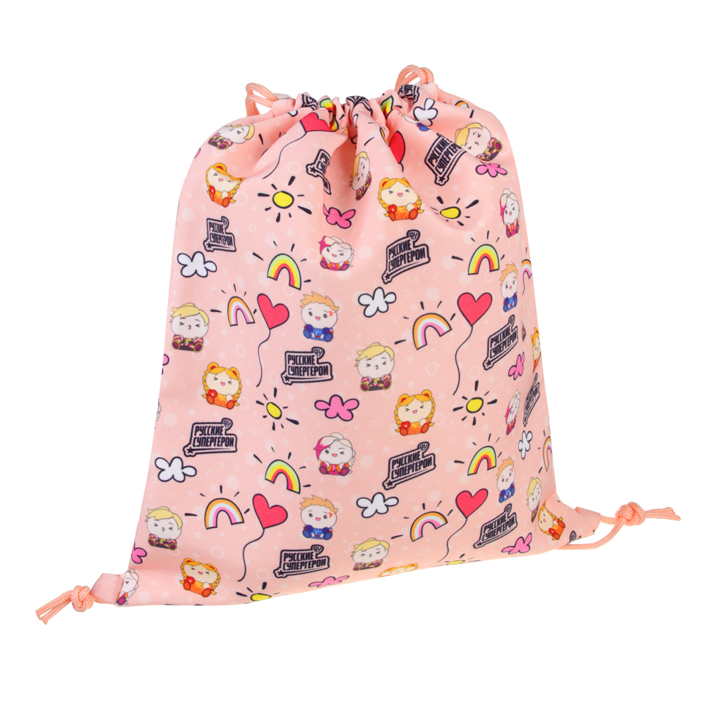 BY Русские Супергерои Мешок для обуви, 39х47см, сверхплотный п/э, 2-сторонняя печать, "Кавай", арт.№ 233-012