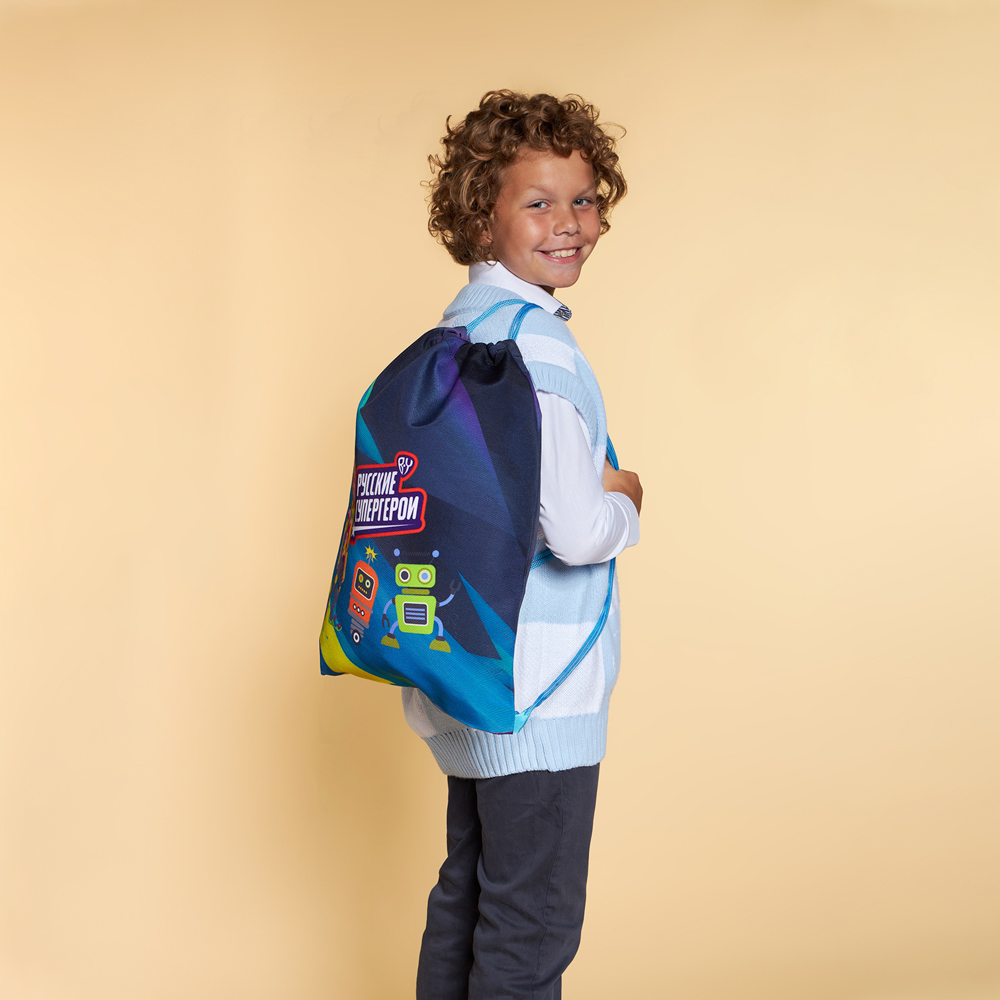 BY Русские Супергерои Мешок для обуви, 39х47см, сверхплотный п/э, 2-сторонняя печать "Конек джуниор", арт.№ 233-013