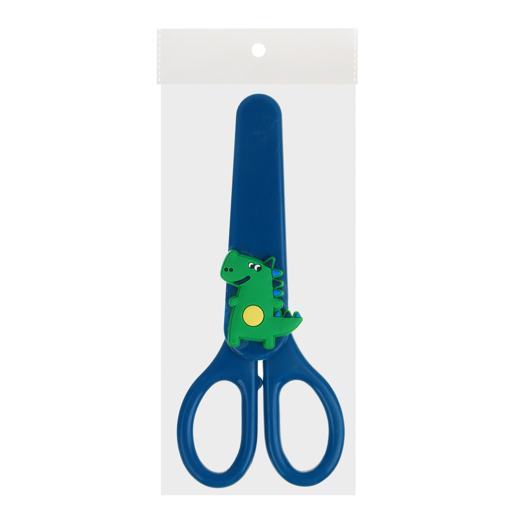 ЯЩЕРЫ Ножницы детские 14см, фигурка ящера на корпусе, пластик, металл, арт.№ 524-229