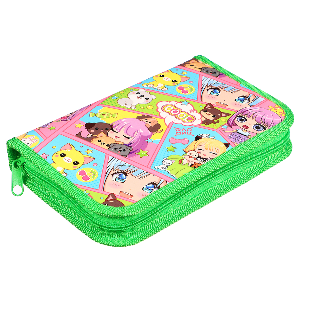 Кавай Пенал жесткий прямоугольный, 19х11,5см, 1 отд., молния вокруг, ламинированный картон, арт.№ 238-007