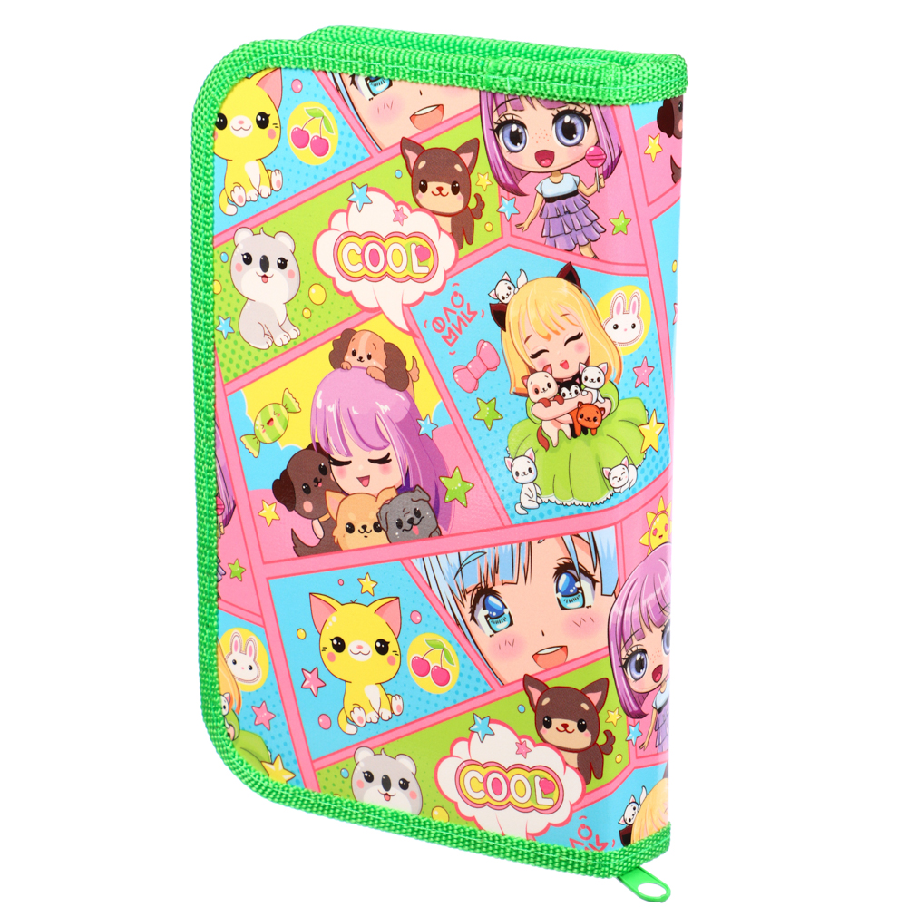 Кавай Пенал жесткий прямоугольный, 19х11,5см, 1 отд., молния вокруг, ламинированный картон, арт.№ 238-007