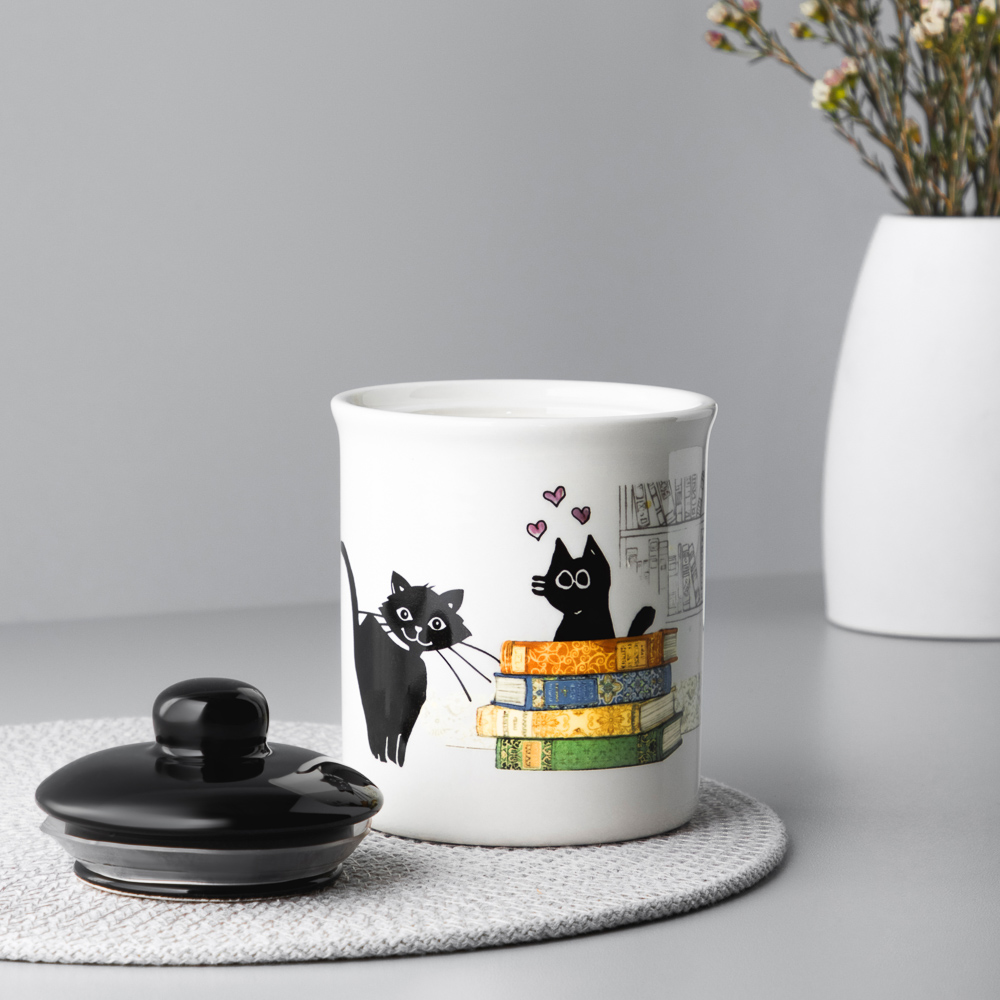 MILLIMI Котейка Банка для хранения, 550мл, 10х13см, керамика, арт.№ 824-109