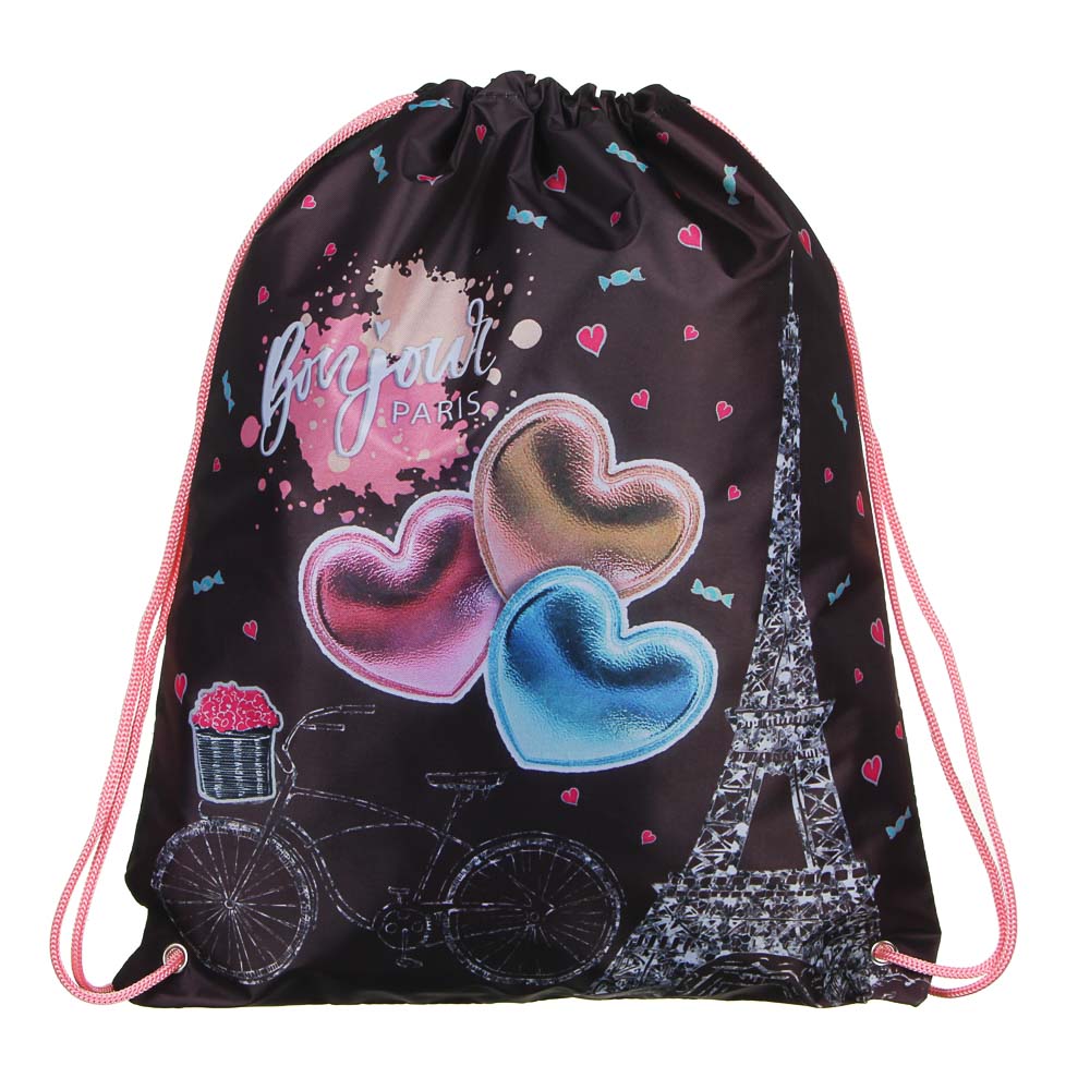 Френч Новел Мешок для сменной обуви на завязках, 34,8x41,5см, полиэстер, арт.№ 233-060