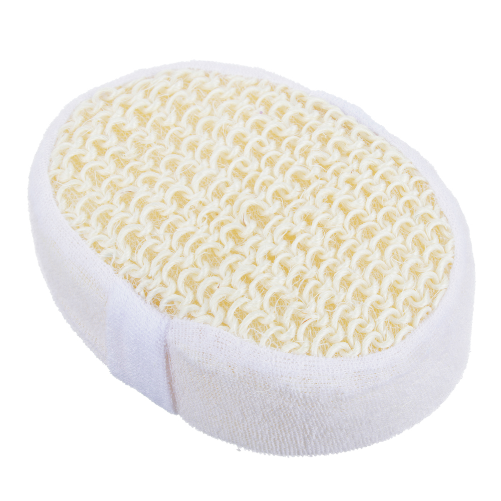 Мочалка банная, сизаль, овальная на поролоне, 11х14см, 1 цвет, арт.№ 361-080