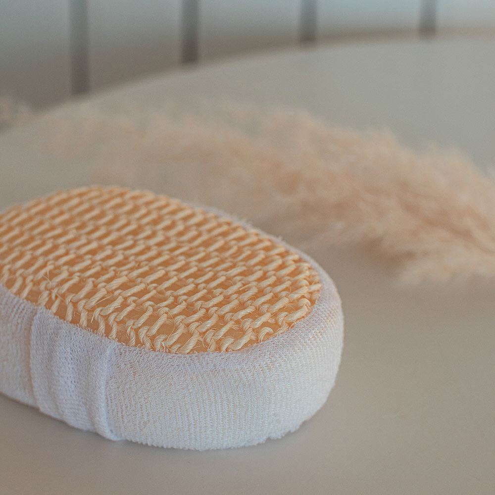 Мочалка банная, сизаль, овальная на поролоне, 11х14см, 1 цвет, арт.№ 361-080