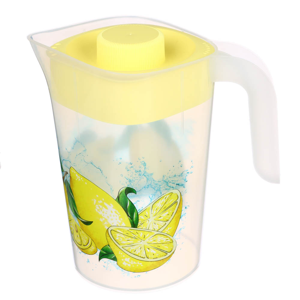 Кувшин с крышкой 2л, Лимоны, пластик, арт.№ 861-417
