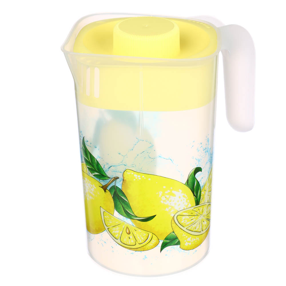 Кувшин с крышкой 2л, Лимоны, пластик, арт.№ 861-417